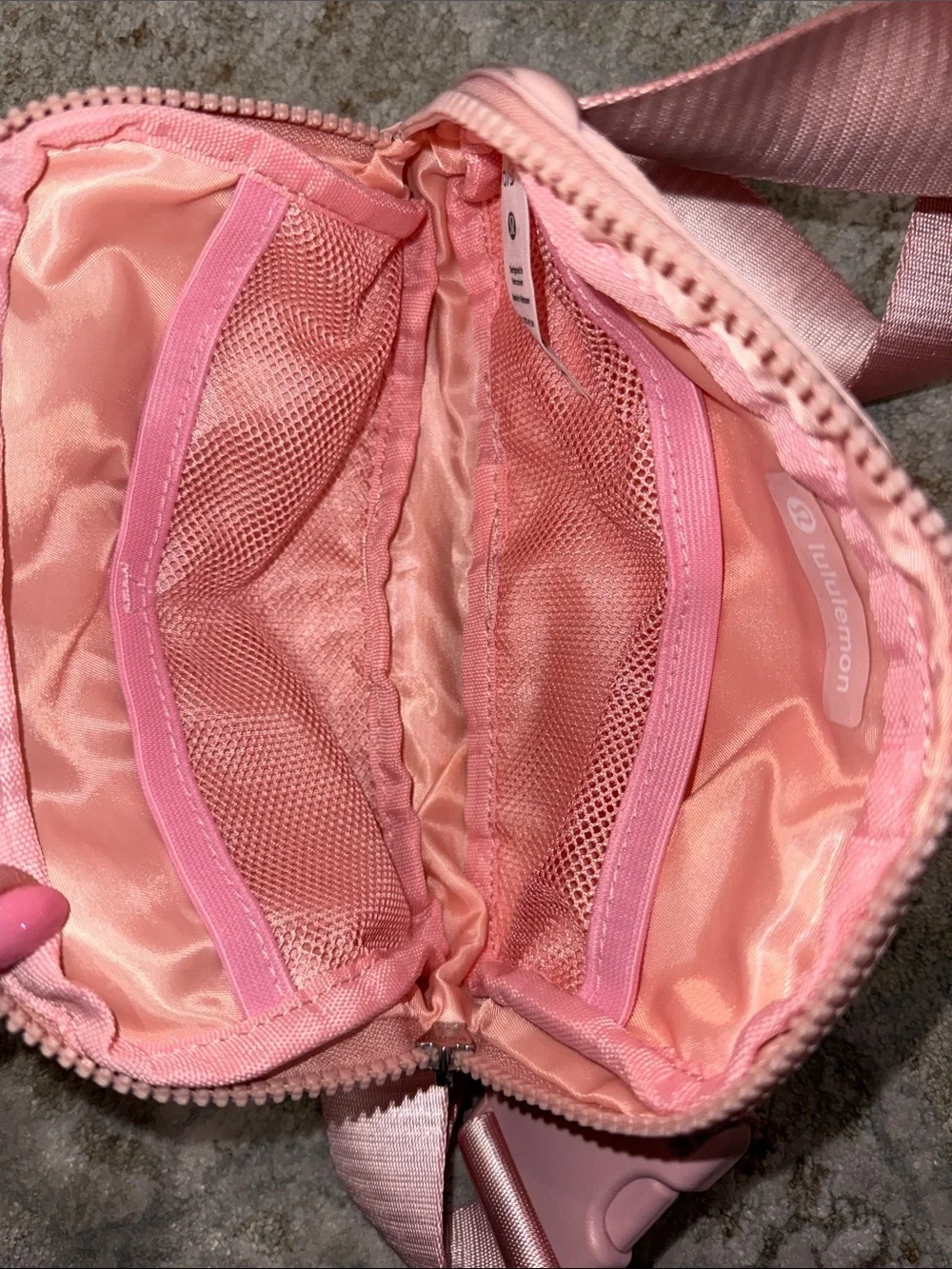 lululemon pink compact sling pouch